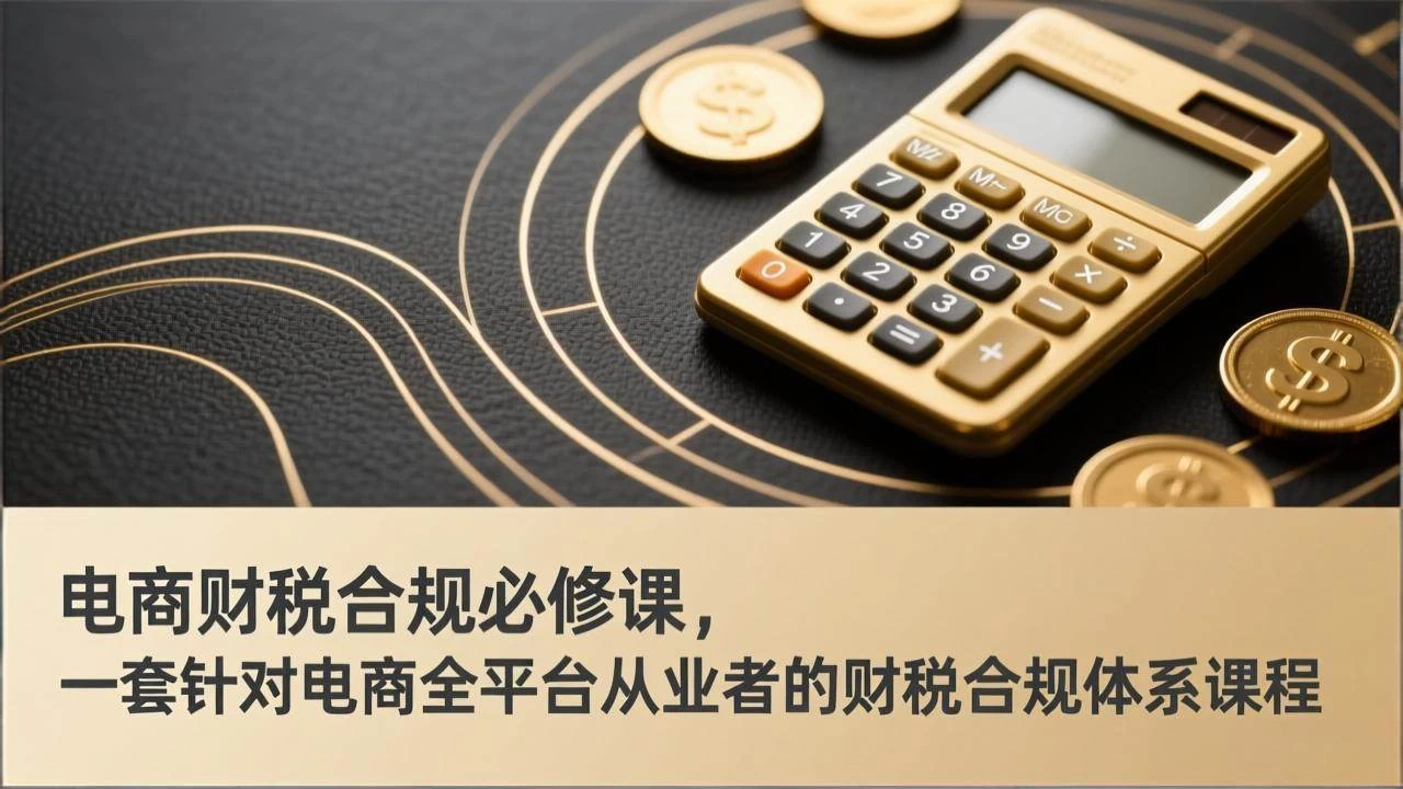 （17359期）电商财税合规必修课，是一套针对电商全平台从业者的财税合规体系课程