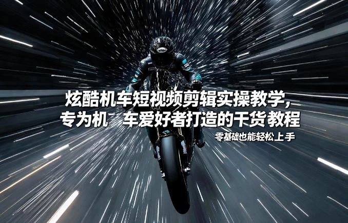 炫酷机车短视频剪辑实操教学，专为机车爱好者打造的干货教程，零基础也能轻松上手