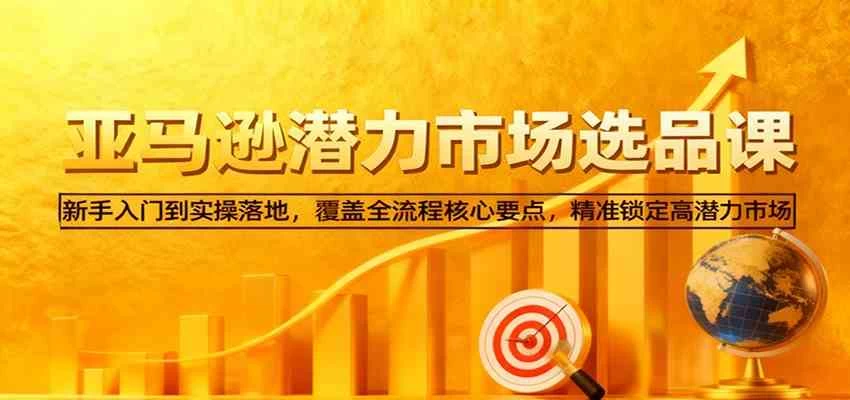 亚马逊从0到1选品课,新手入门到实操落地,覆盖全流程核心要点,精准锁定高潜力市场 亚马逊从0到1选品课,新手入门到实操落地,覆盖全流程核心要点,精准锁定高潜力市场
