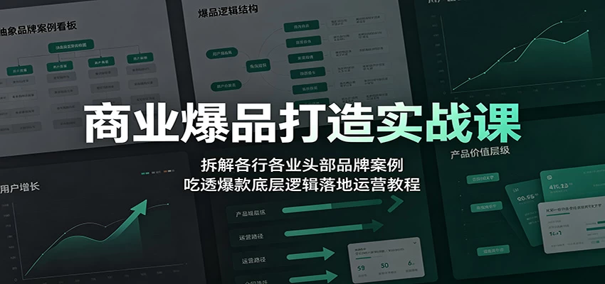 商业爆品打造实战课：拆解各行各业头部品牌案例，吃透爆款底层逻辑落地运营教程